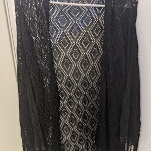 POL Black Open-Front Cardigan